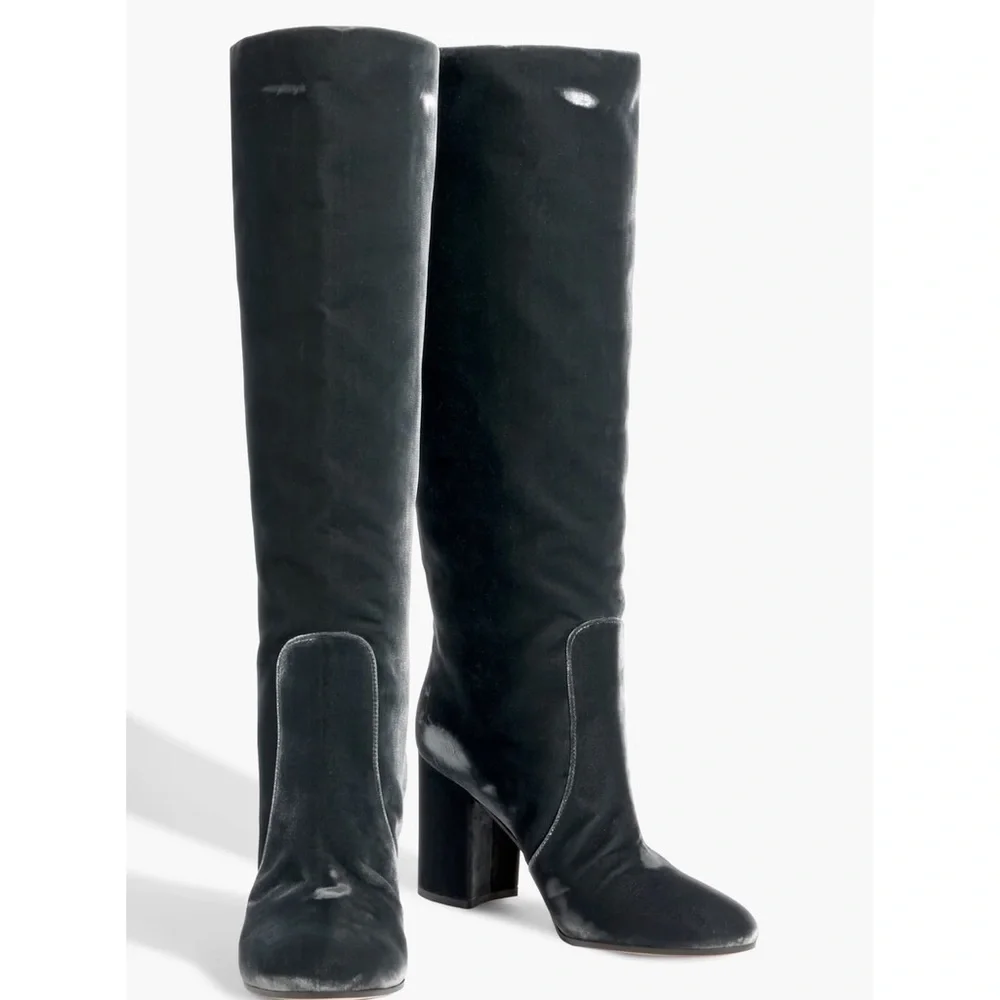 Gianvito Rossi Anthracite Velvet Knee Boots 36 NWT